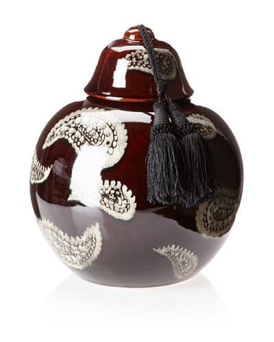 Barclay Butera Marrakesh Paisley Ceramic Jar with Tassel