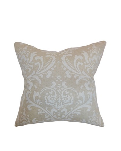 The Pillow Collection Olavarria Damask Pillow, Pale Blue