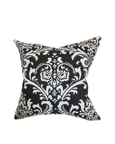 The Pillow Collection Malaga Damask Pillow, Black