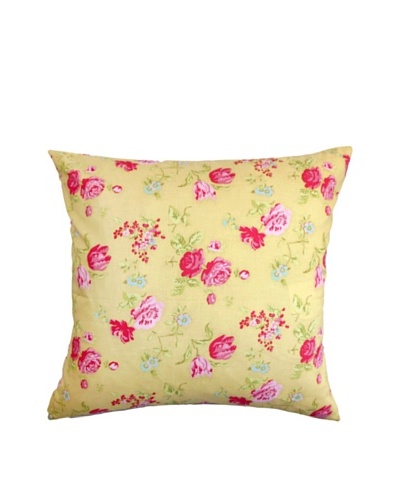 The Pillow Collection Verrin Floral Pillow, Yellow