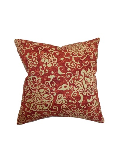 The Pillow Collection Jaffna Floral Pillow, Russett