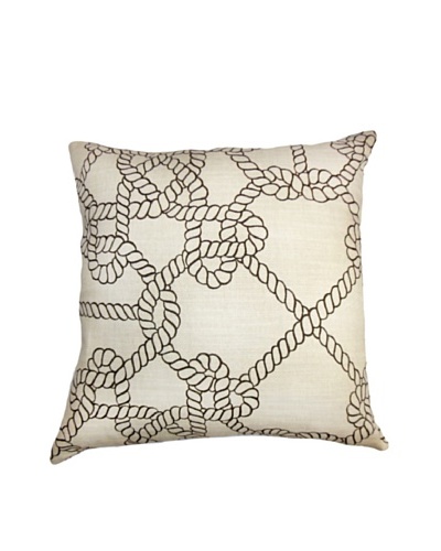 The Pillow Collection Accalia Coastal Pillow, Beige/Black
