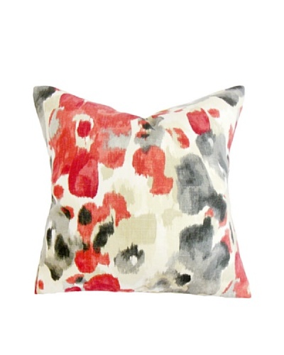 The Pillow Collection Delyne Floral Pillow, Red/Black, 18 x 18