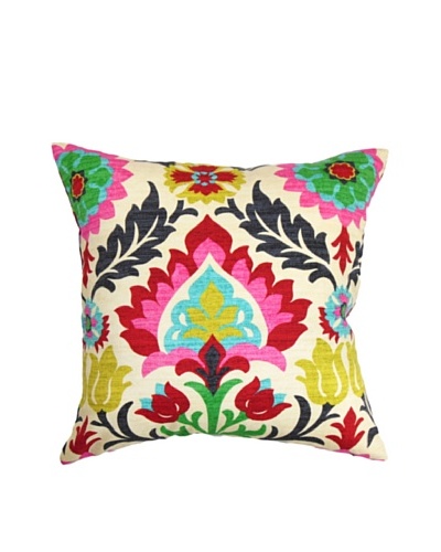 The Pillow Collection Tahsis Floral Pillow, Multi, 18 x 18