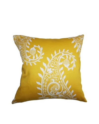 The Pillow Collection Neysa Paisely Pillow, Yellow