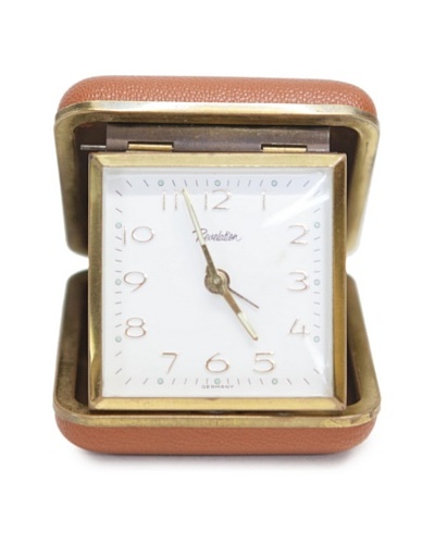 Revelation Vintage Alarm Clock, Brown/Gold/White