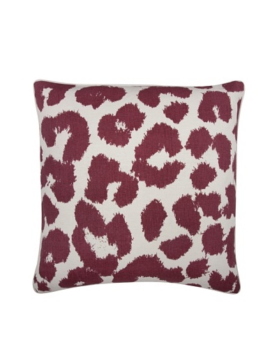Thomas Paul Leopard Feather Pillow, Ruby