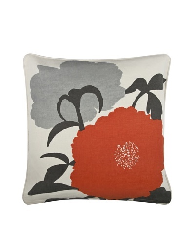 Thomas Paul Peony 18 Cotton Pillow, Charcoal