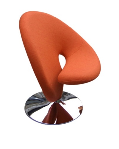 International Design USA Ziggy Wool Swivel Leisure Chair, Orange