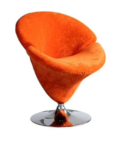 International Design USA Tulip Microfiber Leisure Chair, Orange