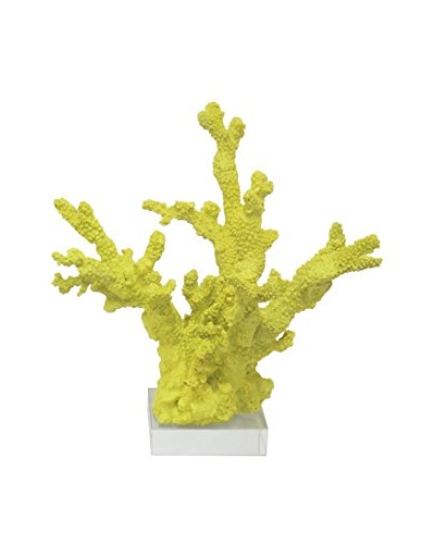 Three Hands Yellow Resin Coral Statue