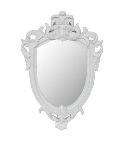 Three Hands Hollywood Regency Embellished Wall Mirror, White