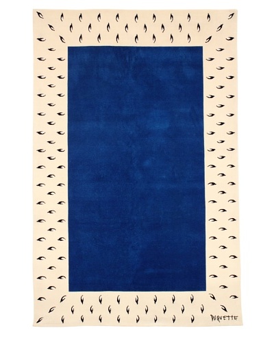 Tony Duquette Ermine Border Rug, Blue/Cream, 6' x 9'As You See