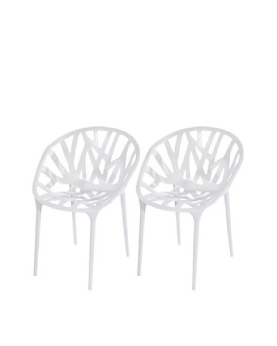 Furniture Contempo Set of 2 Oprah Chairs, White