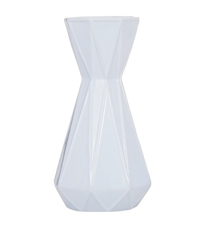Torre & Tagus Tall Prism Flared Ceramic Vase, White