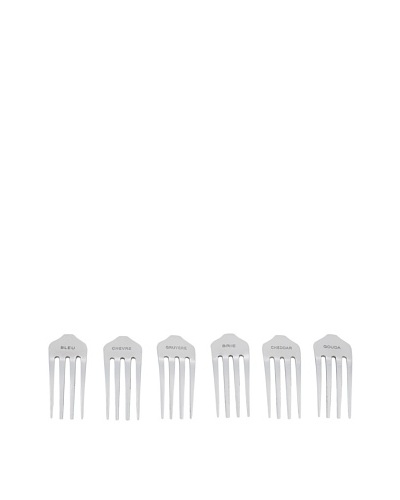 Torre & Tagus Set of 6 Stainless Steel Cheese Markers, Fork Design