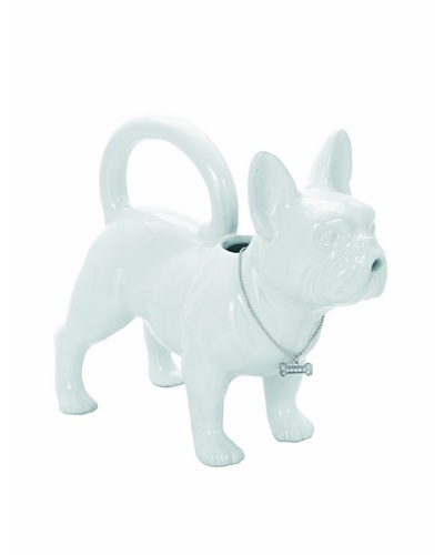 Torre & Tagus French Bulldog Ceramic Watering Can, White