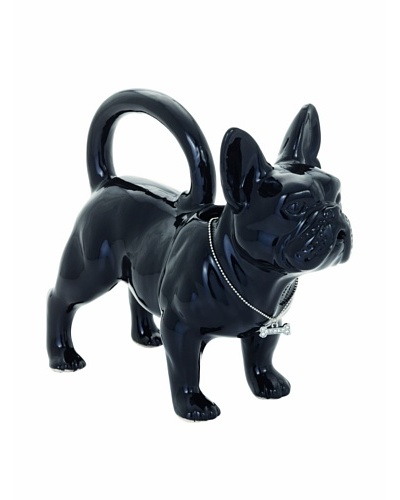 Torre & Tagus French Bulldog Ceramic Watering Can, Black