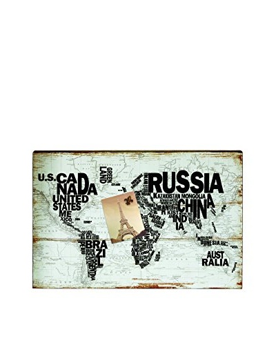 Torre & Tagus Litho World Map Magnetic Memo Board