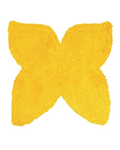 Trade-Am Senses Shag Butterfly Rug, Yellow, 5'