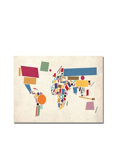 Trademark Art Michael Tompsett Abstract Shapes World Map Canvas Art