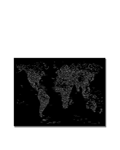 Trademark Fine Art Font World Map III by Michael Tompsett Canvas Wall Art