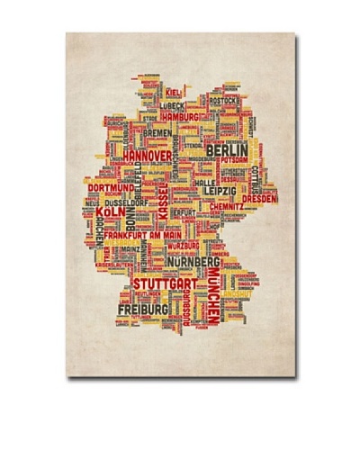 Trademark Art Michael Tompsett Germany Cities Text Map Canvas Art
