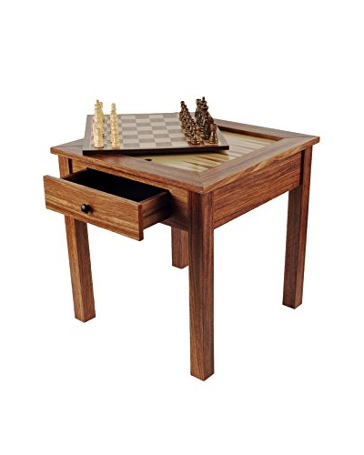 Trademark Games Wood 3-in-1 Chess Backgammon Table