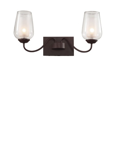 Trans Globe Lighting Eclectic Tempo Double Sconce, Rubbed Oil Bronze