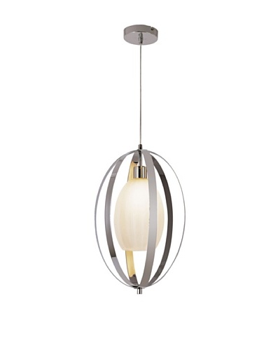 Trans Globe Lighting Harlequin Oval Pendant Light, Polished Chrome