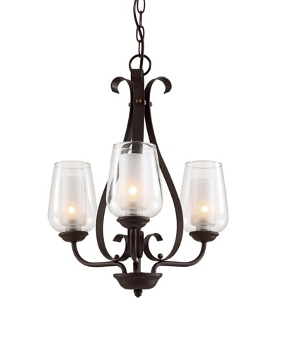 Trans Globe Lighting Eclectic Tempo 3-Light Chandelier, Rubbed Oil Bronze