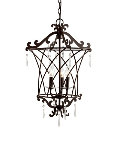 Trans Globe Lighting Basket Weaved Foyer Pendant, Rubbed Oil Bronze