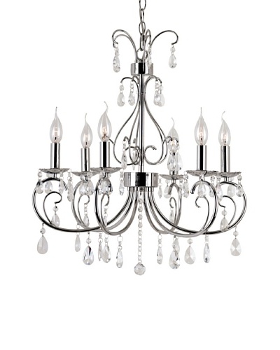 Trans Globe Lighting Chic Nouveau 6-Light Chandelier, Polished ChromeAs You See