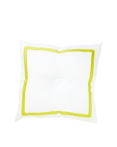 Trina Turk Ogee Embroidered Pillow, White/Citron, 18 x 18