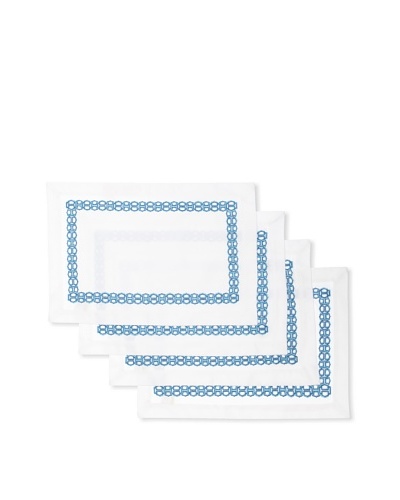 Trina Turk Set of 4 Ogee Embroidered Placemats [Blue]