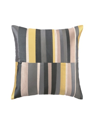 Trina Turk Watercolor Stripe Embroidered Pillow, Grey, 20 x 20