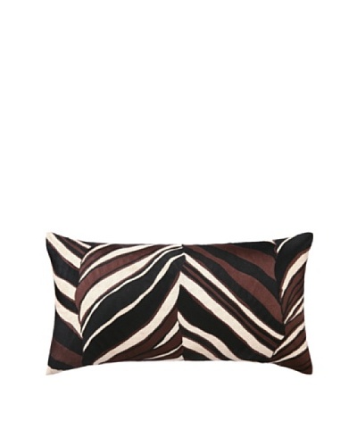 Trina Turk Tiger Leaf Embroidered Pillow [Brown]