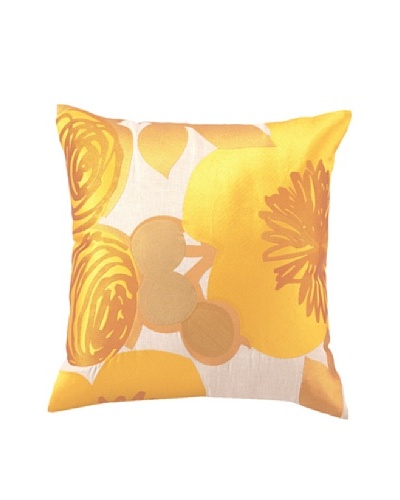 Trina Turk Multi Floral Embroidered Pillow, Yellow, 20 x 20