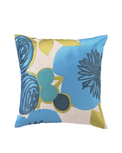 Trina Turk Multi Floral Embroidered Pillow [Blue]