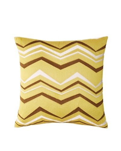 Trina Turk Vintage-Stripe Pillow #3, Off-White/Green-Gold, 18 x 18