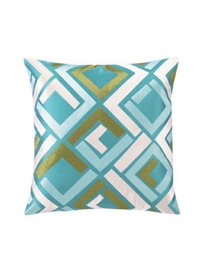 Trina Turk Avenida Maze Embroidered Pillow, Blue, 20 x 20