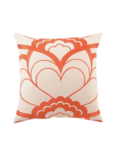 Trina Turk Deco Floral Embroidered Pillow, Orange, 20 x 20