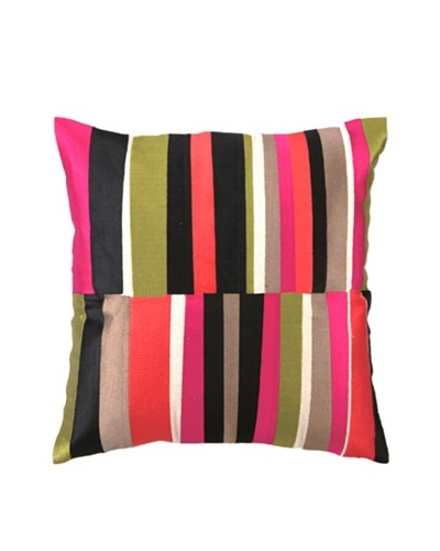 Trina Turk Watercolor Stripe Embroidered Pillow