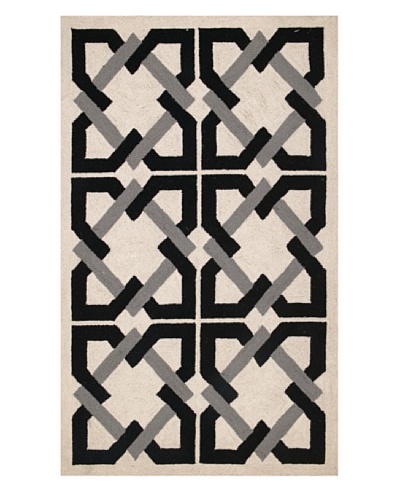 Trina Turk Geometric Tile Hook Rug [Black/Grey]