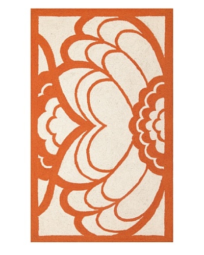 Trina Turk Deco Floral Hook Rug [Orange]