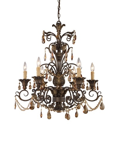 Artistic Lighting Rochelle 6-Light Chandelier with Amber Crystal