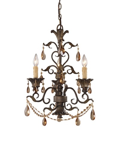 Artistic Lighting Rochelle 3-Light Chandelier with Amber Crystal