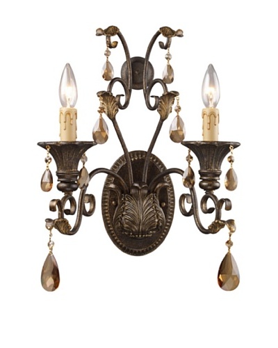 Trump Home Rochelle 2-Light Sconce with Amber Crystal