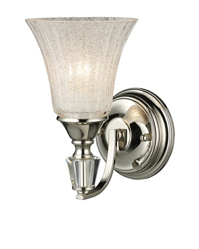 Trump Home Lincoln Square 1-Light Sconce in Polished Nickel with Crystalline Glass