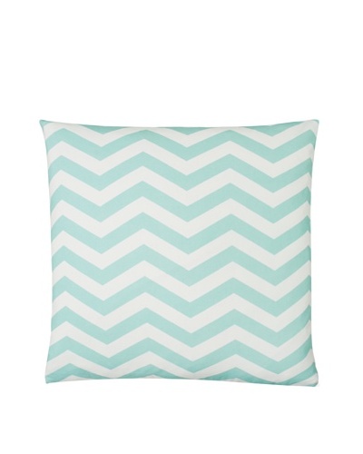 Twinkle Living Zig-Zag Pillow Cover, Seafoam/White, 18 x 18